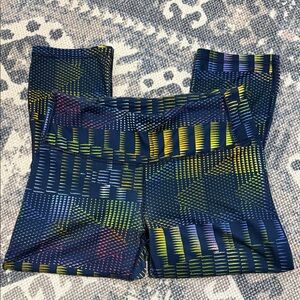 Patagonia Navy Multicolor Geometric Cropped Yoga workout pants leggings